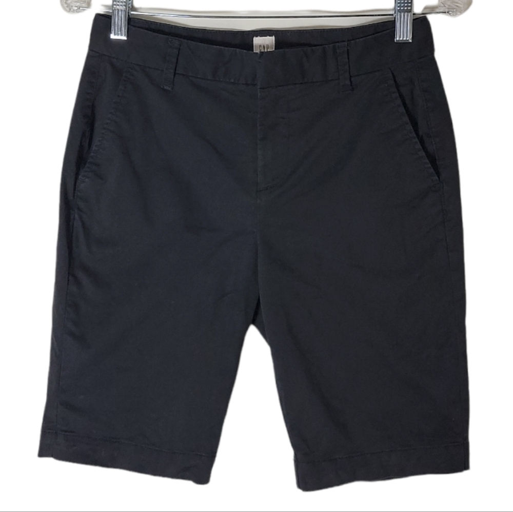 Gap true black bermuda shorts high waisted 10" women’s size 0